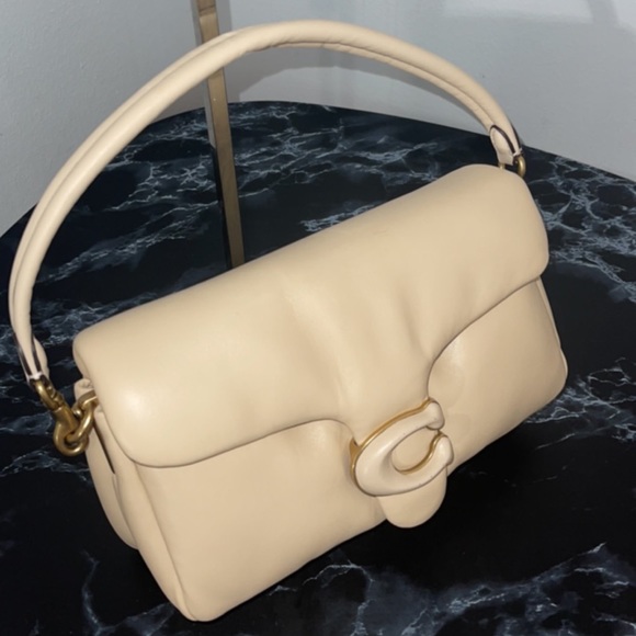 Coach Handbags - COACH Leather Covered C Closure Beige Pillow Tabby Shoulder Bag 26 AUTHENTIC
